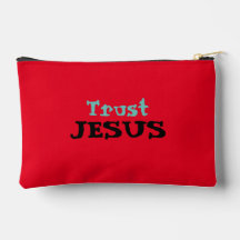 Citação Cristã 'Confie em Jesus' Floral em Vermelh