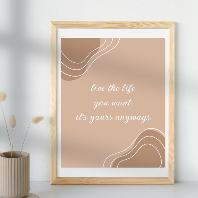 Citação da motivação de vida beige simples poster (Criador carregado)