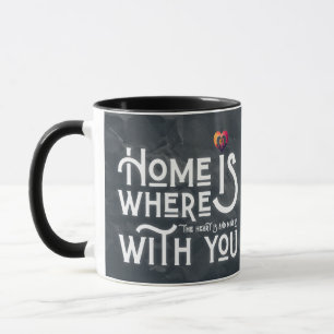 Citação de Alma Gêmea Romântica Caneca Combo Coraç