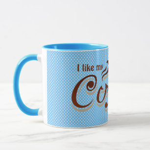 citação de café divertida na caneca de pontos aqua