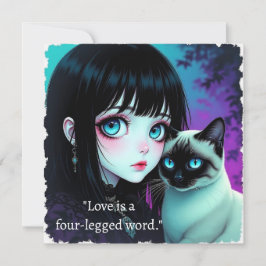 Citação de Garota de Anime e Gato Siames