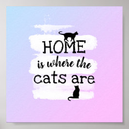 citação de gato poster design de aquarela