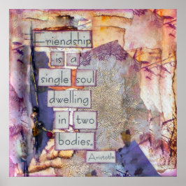 Citação de Impressão de arte de amizade de mídia m