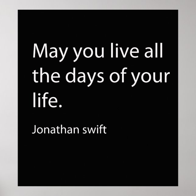 Citação de Jonathan Swift Poster (Frente)