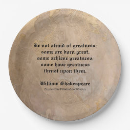 Citação de William Shakespeare - Pratos de papel d