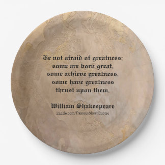 Citação de William Shakespeare - Pratos de papel d
