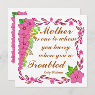 Citação dia de as mães de Emily Dickinson Card