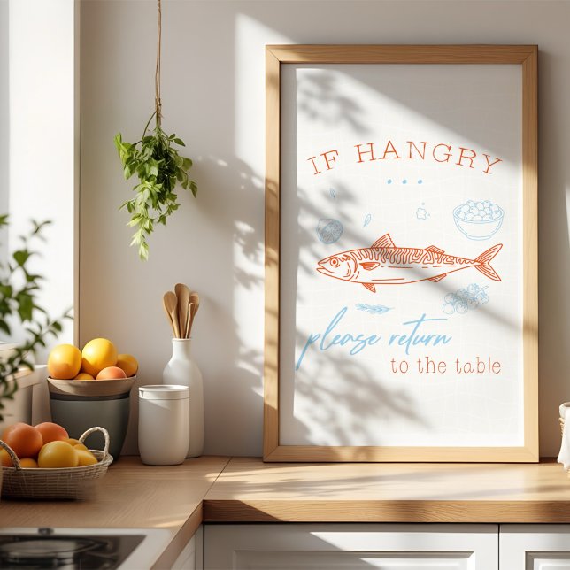 Citação Divertida de Peixe com Fome Arte de Poster (Criador carregado)