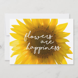 Citação do girassol "flores são felicidade"