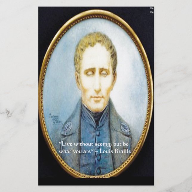 Citação Famosa de Louis Braille (Frente)