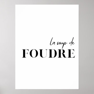 Citação francesa. "Le coup de foudre" Poster