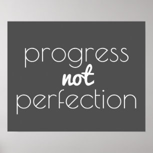 citação inspiracional progresso poster não perfeiç