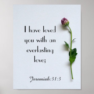 Citação Versa da Escritura Jeremiah 31:3 Poster