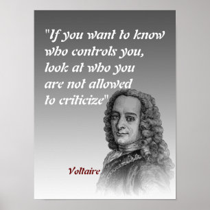Citação Voltaire Sobre Quem Controla Você Poster