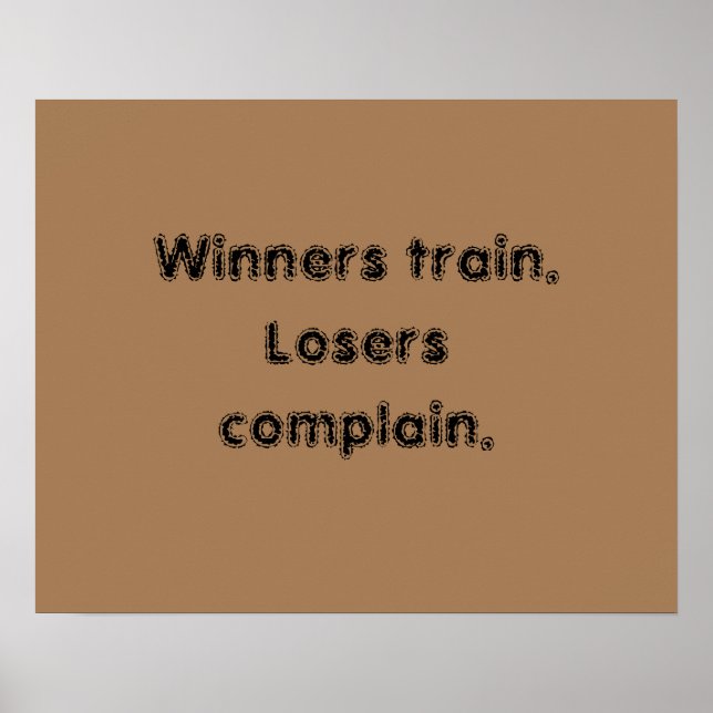 Citações de Motivação GYM E Poster de Castanho Cla (Frente)