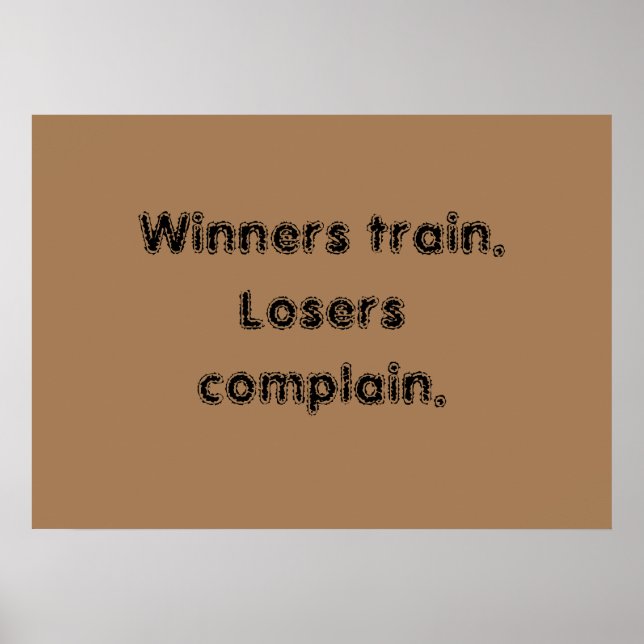 Citações de Motivação GYM E Poster de Castanho Cla (Frente)