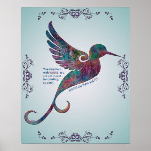 Citações de Rumi com poster do colibri