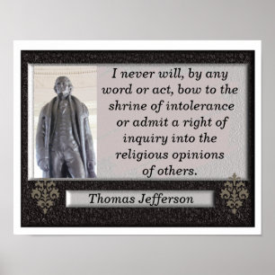 Citações de Thomas Jefferson - impressão da art