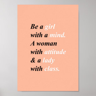Citações elegantes da mulher. Poster feminino