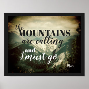 citações que de John Muir do poster as montanhas