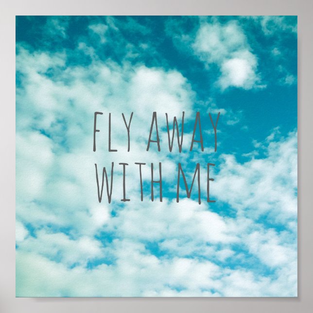 citar foto da natureza do céu azul poster com text (Frente)