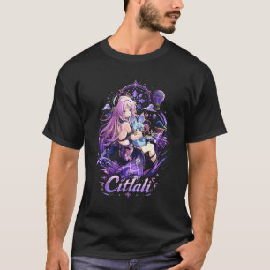 Citlali Genshin Arte 41 Camiseta Preta Básica