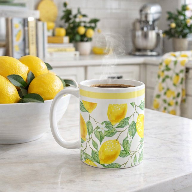 Citrinos Limões e Folhas Caneca de Café (Criador carregado)