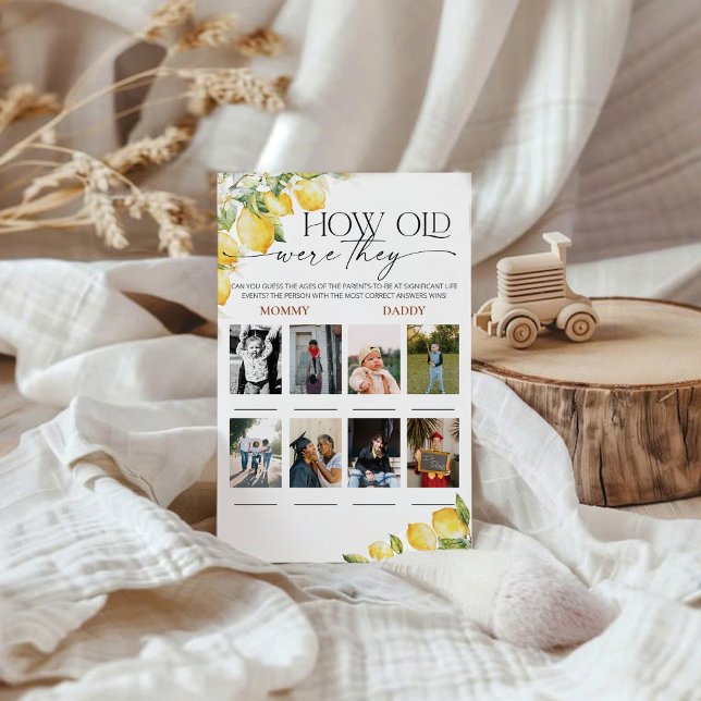 Citro Limão Quão Velho Era O Jogo Do Chá de fralda (Criador carregado)