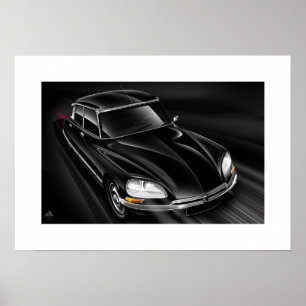 Citroen DS "na velocidade 2" poster ilustrado