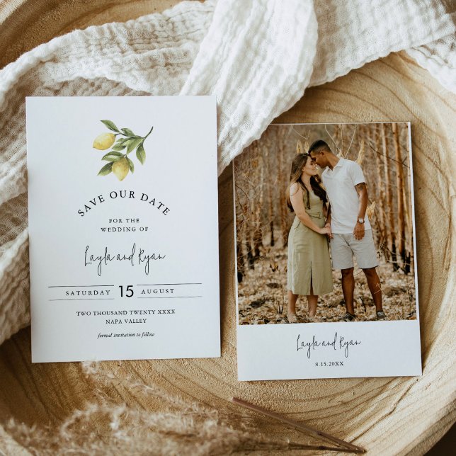 CITRON Lemon Salve o Cartão com fotos da data (Criador carregado)