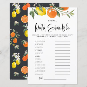 Citrus Botanic Chá de panela Word Scramble Game