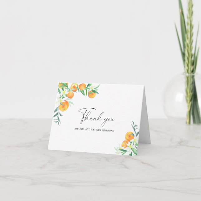 Citrus - Cartão de Agradecimento de Casamento (Frente)