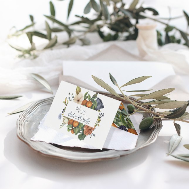 Citrus Floral | Cartão de Local de Casamento Botân (Criador carregado)