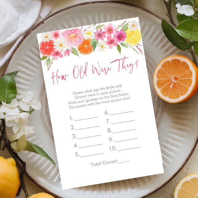 Citrus Floral Quantos Anos Tinham O Jogo De Noiva (Criador carregado)