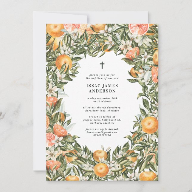 Citrus, laranja + batismo batizante florescente (Frente)