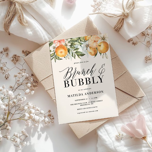 Citrus, laranja + brunch e borbulhamento floral (Criador carregado)