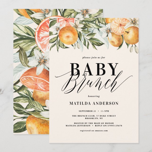 Citrus, laranja + fantoche de bebê florescente (Frente/Verso)