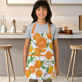 Citrus laranja Padrão Watercolor Chef Kids Nome