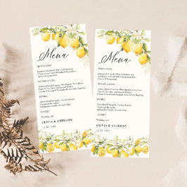 Citrus Lemon Wedding Menu