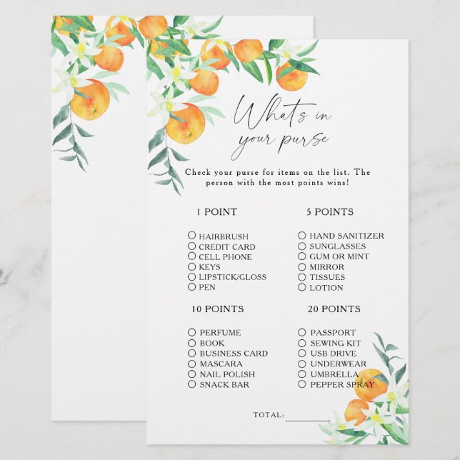 Citrus - O que há no seu jogo de bolsa (Frente/Verso)