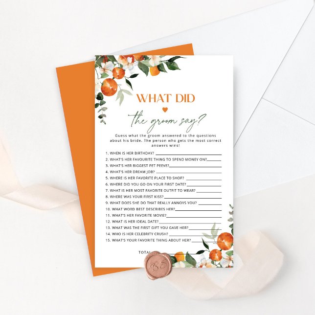 Citrus O que o noivo disse jogo de chá de panela (Criador carregado)