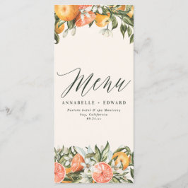 Citrus orange botânica moderna menu rústico