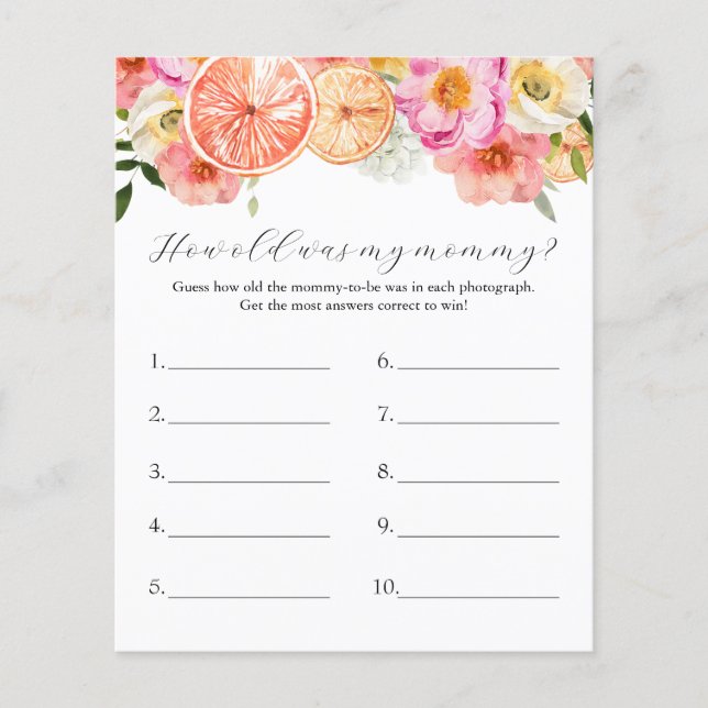 Citrus Rosa Quão Velho Era O Meu Jogo De Chá de fr (Frente)