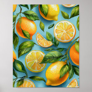 Citrus Smile Lemon Art Impressão