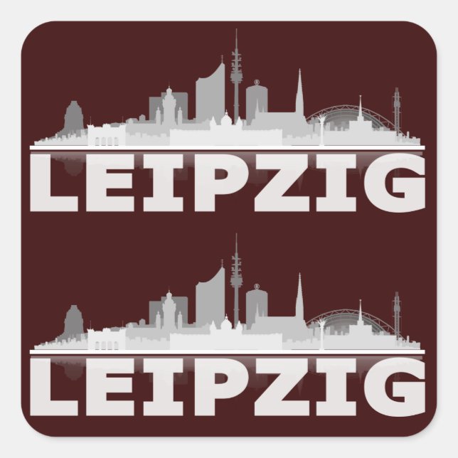 City de Leipzig Skyline autocolante (Frente)