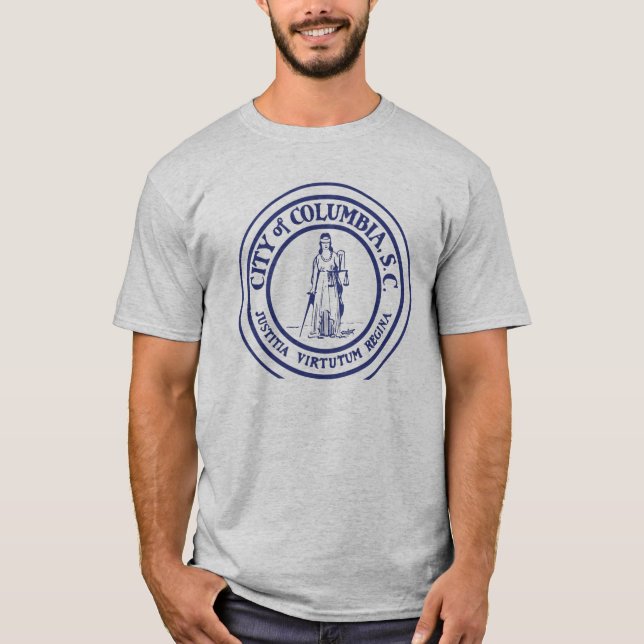 City Seal - Columbia, T-Shirt da Carolina do Sul (Frente)