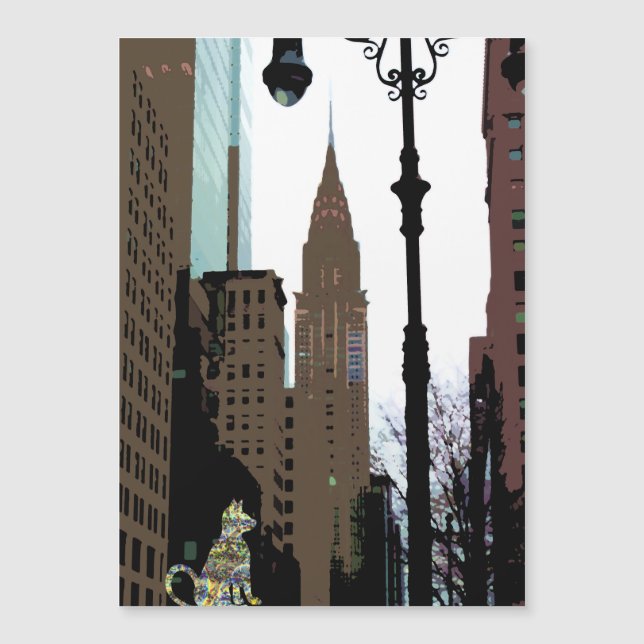 City Sparkly Cat NYC Artsy Magnet (Frente)