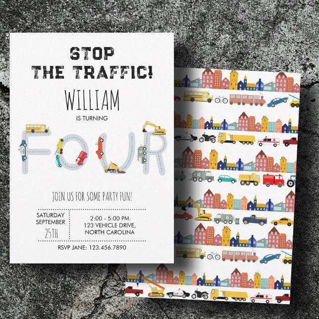 City Transportation Vehicles Truck Four Birthday (City Transportation Vehicles Truck Four Birthday)