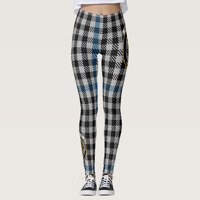 Clã Scotstee Gladstone Brasão Tartan Legging Femin (Frente)