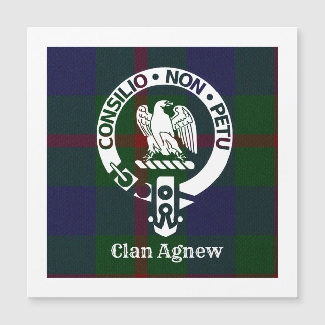 Clan Agnew Crest Crachá e Tartan (Frente)